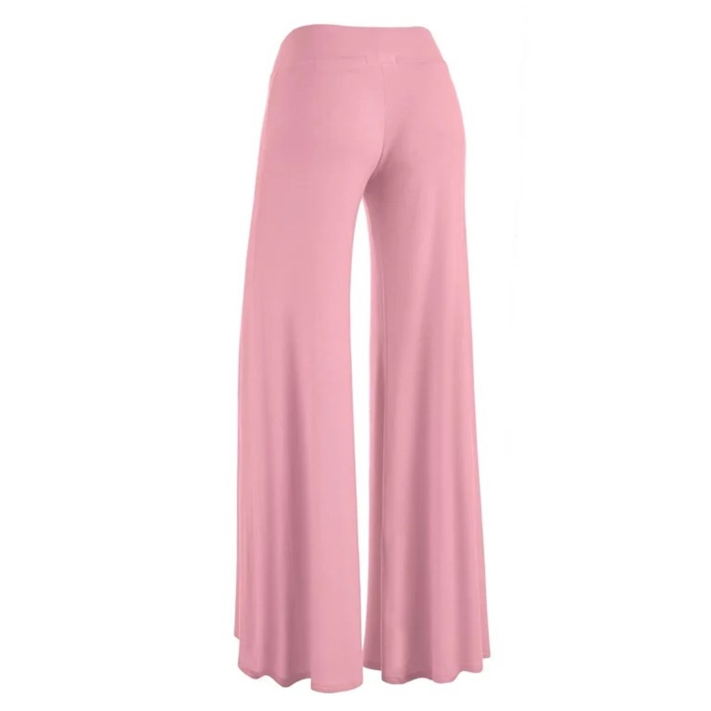 Made by Johnny Women's Solid Casual Comfy Stretchy Wide Leg Palazzo Lounge Pants - Picture 6 of 8